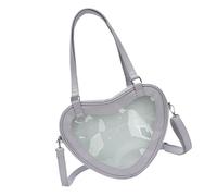 YAOGUI Japanese School Girl Heart Shape Itabag Large Capacity Clear Window Shoulder Bag Anime Pin Display Crossbody Handbag School Book Bag For Girls