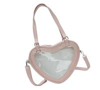 YAOGUI Japanese School Girl Heart Shape Itabag Large Capacity Clear Window Shoulder Bag Anime Pin Display Crossbody Handbag School Book Bag For Girls