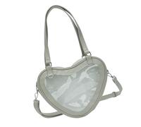 YAOGUI Japanese School Girl Heart Shape Itabag Large Capacity Clear Window Shoulder Bag Anime Pin Display Crossbody Handbag School Book Bag For Girls