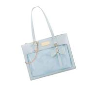 YAOGUI Japanese School Girl Sweet Bowknot Itabag Large Capacity Transparent PU Shoulder Bag Anime Pin Display Crossbody Handbag Japanese Student PU Leather Shoulder Bag
