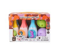 YAOGUI Kids Bowling Toy Set Toddler Indoor Outdoor Activity Play Game 6 Pins Two Balls Set Educational Toy For Birthday Party Indoor Outdoor Bowling Kits