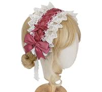 YAOGUI Lace Headbands For Women Ribbon Headband Novelty Headwear With Bowknot Adorn Maid Anime Cosplay Party Props Lace Hair Hoop Ribbon Headband Amine Cosplay Headdress
