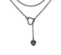 YAOGUI Long Necklace For Women With Heart Drops Versatile Necklace With Heart Accent Unique Clavicle Chain Adornment