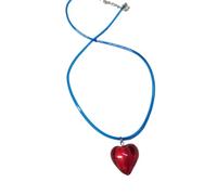 YAOGUI Love Heart Pendant Necklace Women Girls Vintage Neck Chain Glaze Heart Choker For Couple Aesthetic Jewelry Accessory Heart Necklace For Girls