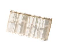 YAOGUI Machine Washable Faux Linens Short Curtain For Kitchen Or Cafes With Elegant Atmospheres And Tassels Edges