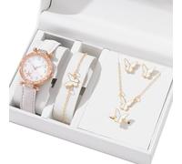 YAOGUI Matching Watch Jewelry Set Necklace Rings Earrings Modern Alloy Accessories Butterfly Theme Alloy Fashion Set Watch And Jewelry Collection