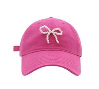 YAOGUI Modern Baseball Hat Hat for Girls Women Pearl Bow Casual for Sports Gym Mountain Camping Outdoor Activity Baseball Women Rose Red
