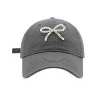 YAOGUI Modern Baseball Hat Hat for Girls Women Pearl Bow Casual for Sports Gym Mountain Camping Outdoor Activity Baseball Women Gray