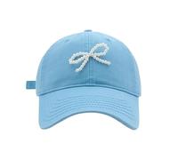 YAOGUI Modern Baseball Hat Hat for Girls Women Pearl Bow Casual for Sports Gym Mountain Camping Outdoor Activity Baseball Women Sky Blue