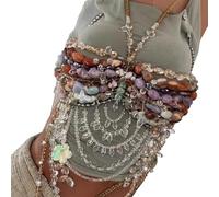 YAOGUI Multicolor Acrylic Gemstones Body Jewelry Bralette Top Adjustable Layer Designs For Pool Parties And Nightclubs Acrylic Body Chain For Women