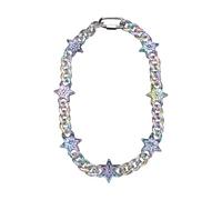 YAOGUI Multicolor Acrylic Resin Necklace Lightweight Waterproof Collarbone Chain Jewelry For Women Fashion Accessories Allergy Resistant Colorful Accessories