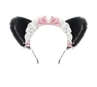 YAOGUI Plush Ear Headband For Maid Cosplay Costume Parties Soft Bowknot Hair Accessory With 6 Color Furry Cats Ear Hairband For Women