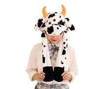YAOGUI Plush Hat Funny Novelty Plush Cow Animal Earflap Photo Props Dress Up Cosplay Halloween Party Costume Headgear Hats For Dogs