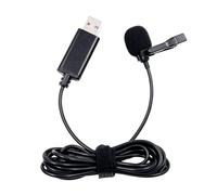 YAOGUI Portable USB Microphone Lapel Lavalier Mic Clip-on External Buttonhole Microphones For Laptop PC Computer Clip-on Microphones For Pc