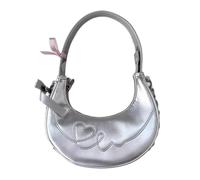YAOGUI PU Leather Shoulder Bag Silver Armpit Bag Fashion Shopping Dating Korean Handbag And Purse For Women Girls Silver Armpit For Women Shopping Dating Pu Leather Handbag Shoulder