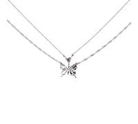 YAOGUI Punk Goth Necklaces Choker Clavicle Chain Butterfly Pendant Necklace For Women Girl Vintage Collar Aesthetic Jewelry Layered Choker Necklaces For Women Silver Girls Butterflies Necklace Silver
