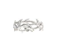 YAOGUI Rings,Adjustable Rings Silver Thorn Branch Rings Open Rings for Engagement Proposal Couple Jewelry Gifts Women Men Ornament
