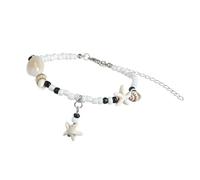 YAOGUI Seashells Anklet Handwoven With Resin Beads Inspired Adjustable Leg Chain Jewelry For Beach Parties Stylish Shell Anklet Jewelry