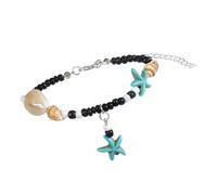 YAOGUI Seashells Anklet Handwoven With Resin Beads Inspired Adjustable Leg Chain Jewelry For Beach Parties Stylish Shell Anklet Jewelry