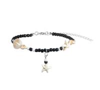 YAOGUI Seashells Anklet Handwoven With Resin Beads Inspired Adjustable Leg Chain Jewelry For Beach Parties Stylish Shell Anklet Jewelry