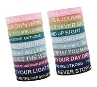 YAOGUI Set Of 20 Silicones Motivational Wristbands With Inspirational Sayings Multi Color Assortment For Gifting And Party Silicones Wristbands