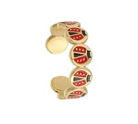 YAOGUI Six Star Ladybirds Inspired Adjustable Rings Artistic Enameled Detailing Trendy Handmade Jewelry Accessory Her Artistic Drip