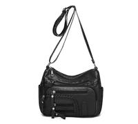 YAOGUI Soft Crossbody Bag Multi Pocket Leather Bag For Women Girl Versatile Trendy Large Capacity Shoulder Solid Color Crossbody Bags For Women