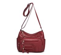 YAOGUI Soft Crossbody Bag Multi Pocket Leather Bag For Women Girl Versatile Trendy Large Capacity Shoulder Solid Color Crossbody Bags For Women