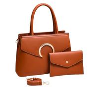 YAOGUI Stylish 2pcs Handbag Set For Women Large Capacity Shoulder Purse PU Leather Crossbody Bag Top Handle Purses PU Leather Satchels