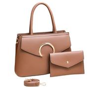 YAOGUI Stylish 2pcs Handbag Set For Women Large Capacity Shoulder Purse PU Leather Crossbody Bag Top Handle Purses PU Leather Satchels