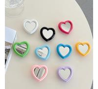YAOGUI Stylish Heart Pattern Phone Holder With Glass Multifunctional Heart Shaped Stand For On The Go Makeup & Media Viewing Small Phone Grip