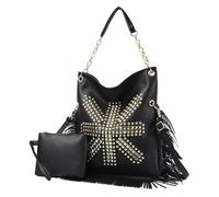 YAOGUI Trendy Crossbody Bag Soft Shoulder Bag With Tassels Fashion Fringe Designed For Women Girl Versatile Rivet Chain Soft Faux Leather