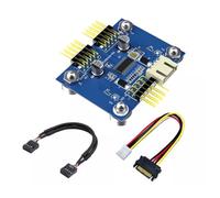 YAOGUI USB2.0 9Pin Header Splitter Double Port Expansion Adapter For PC Small Form Factor Case Not Require External Power PC Motherboards USB Header Converter