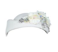 YAOGUI Vintage Aircrew Berets with Embellished Design Soft Fabric Unisex Headwear Lightweight 11 Color Embroidered for Women White