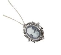 YAOGUI Vintage Sculpture Pendant Necklace With Crystal Accent Rhinestones Neckchain Alloy Jewelry For Women Daily Wear Hollow Out Alloy Pendant