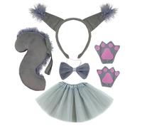 YAOGUI Woman Cartoon Squirrel Ear Shape Headband With Tail Set Hair Hoop Animes Character Performances Live Broadcast Headpiece Animal Ear Headbands Animal Headband Adult For Women Colorful
