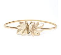 YAOGUI Women Bridal Skinny Waistband Maple Leaf Shape Metal Buckle Solid Color Wedding Accessories