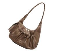 YAOGUI Women Handbag Pleated Dumplings Bag PU Leather Shoulder Bag Female Underarm Retro Armpit Shopping Dating Women Pu Leather Handbag Dumplings Retro Shoulder Female Armpit