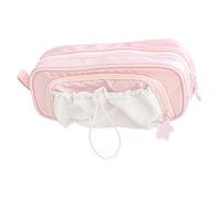 YAOGUI Zippered Pencil Case High Capacity Pen Holder Bag Multiple Compartments Portable Pen Organizers Travel Cosmetic Bag Portable Pencil Holder