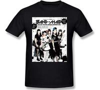 YAOHANXIN Band-Maid Men's Comfortable Short Sleeve Shirts Crew Neck Personality Fashion t-Shirt Black XXL