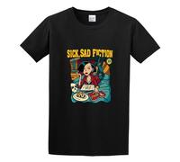 YAOHANXIN Men's Round Neck T-Shirt Daria Pulp Fiction Cool and Breathable Black 3XL