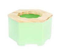 YAOHY All-Round Transparent Hamster Sand Bath Container Detachable Small Pet Chinchilla Dust Bath House Anti-Tip Sand Splash-Proof Hamster Litter Box(Green)