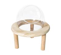 YAOHY Pet Hamster Sand Bath Container Round Cleaning Chinchilla Dust Bath House All-Round Transparent Glass Hamster Litter Box Container(L,B)