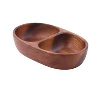 YAOHY Wooden Double-Compartment Hermit Crab Water Bowl Food Dish Home Pet Multi-Functional Reptile Water Dish Solid Wood Integrated Divided Hermit Crab Feeding Dish