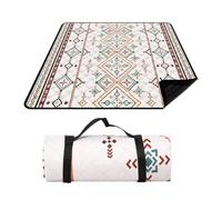 YAOJUCYE Outdoor Waterproof Picnic Blanket, 200x200cm Portable Large Beach Camping Mat with Carry Strap Sand free Foldable Picnic Rug for Machine Washable