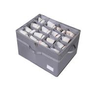 YAOJUCYE Shoe Storage Box for Wardrobe, Fabric Shoe Organiser Fits 12-16 Pairs with Clear Lids & Tag Insert Collapsible Shoes Box Space Saver with Reinforced Handles - Grey