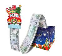 YAOLIGIFT Christmas Money Box for Cash Gift Pull, Surprise Explosion Gift with 60Pcs Transparent Bags for Christmas, DIY Holiday Cash Box for Money Holder for Women Men Girls Boys Mom Dad (Blue)