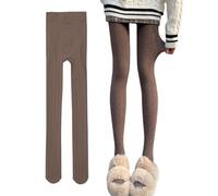 Yaoliucp 1pair Women Snag-Proof Twisted Sweater Tights with Vertical Stripes Flattering Fit Knit Tights with High Elasticity for Winter Fashion Outfit Brown