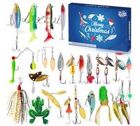 Yaoliucp 2024 Fishing Lure Countdown Calendar - 24 Days Christmas Surprise Funny Fishing Advent Calendar for Men, Teens, and Adult Anglers
