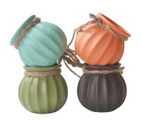 Yaoliucp 4Pcs/Set Hanging Window Planter, Ceramic Hanging Succulent Planter with Drainage Hole, Cute Succulent Pots, Plant Pots for Window, Fence, Indoor, Outdoor